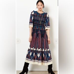 ba&sh Multicolor Geometric Long Sleeve Dress